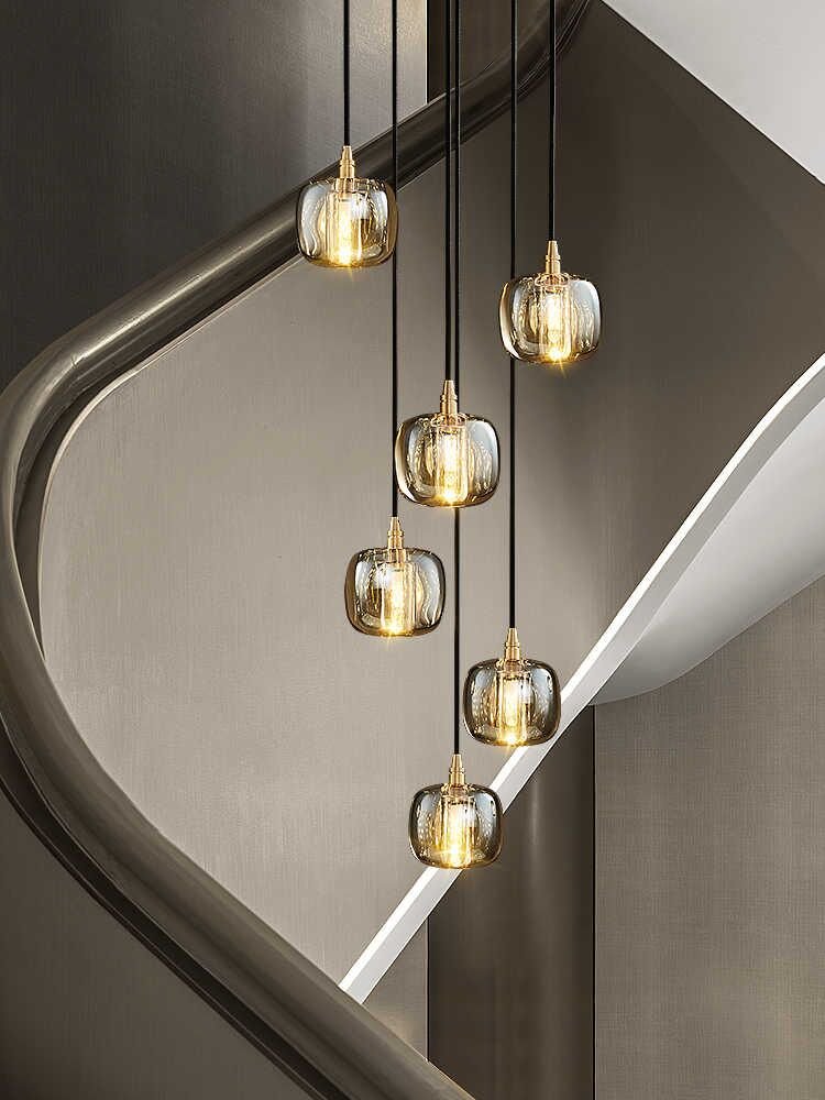 Post - modern Extra - long Pendant Light Fixtures for Staircase/High - ceiling Space/Foyer - fovolighting