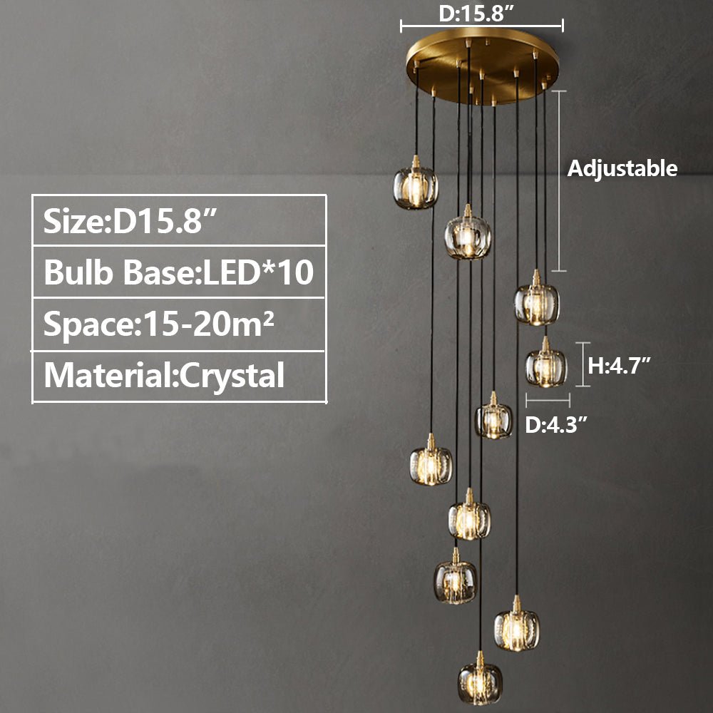 Post - modern Extra - long Pendant Light Fixtures for Staircase/High - ceiling Space/Foyer - fovolighting