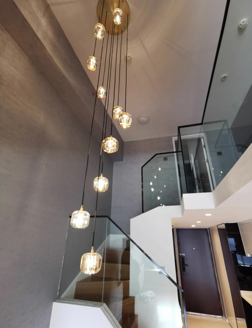 Post - modern Extra - long Pendant Light Fixtures for Staircase/High - ceiling Space/Foyer - fovolighting