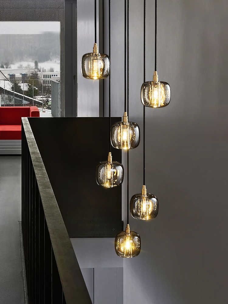 Post - modern Extra - long Pendant Light Fixtures for Staircase/High - ceiling Space/Foyer - fovolighting