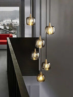 Post - modern Extra - long Pendant Light Fixtures for Staircase/High - ceiling Space/Foyer - fovolighting