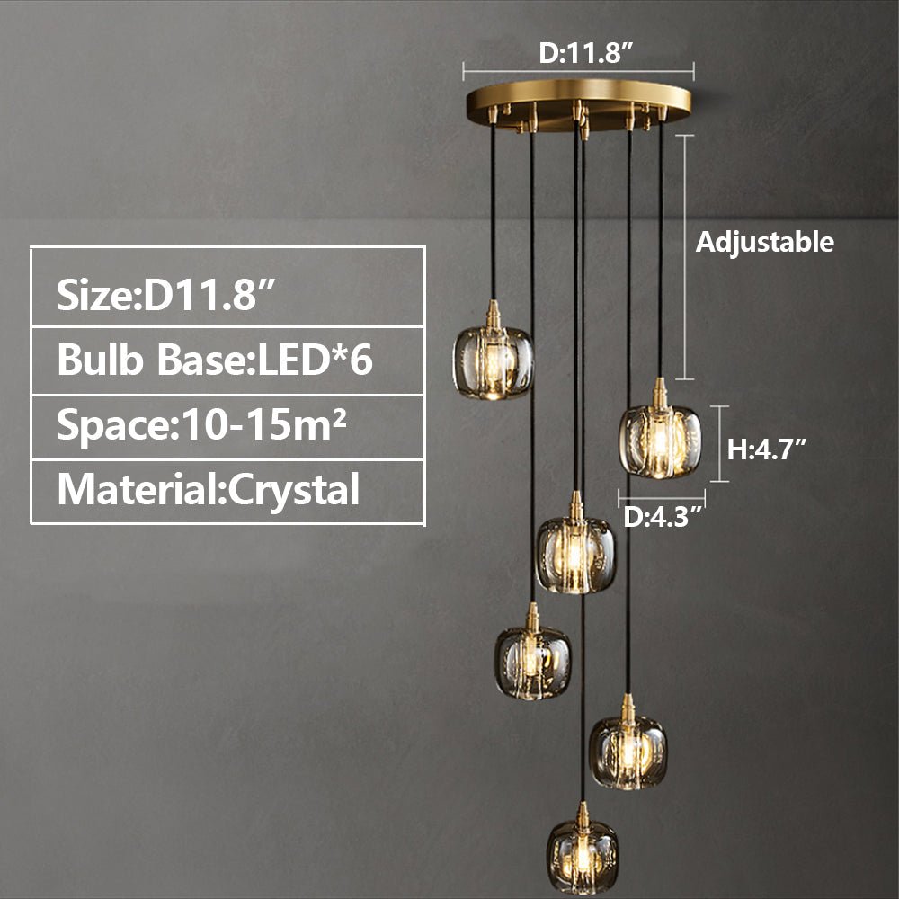 Post - modern Extra - long Pendant Light Fixtures for Staircase/High - ceiling Space/Foyer - fovolighting
