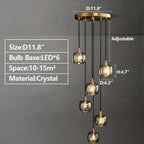Post - modern Extra - long Pendant Light Fixtures for Staircase/High - ceiling Space/Foyer - fovolighting