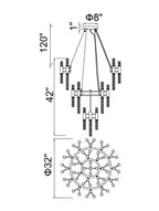 Post - modern Simple Light Luxury 3 - Tier Round Glass Tubes Chandelier - fovolighting