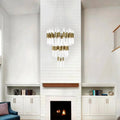 Post - modern Simple Light Luxury 3 - Tier Round Glass Tubes Chandelier - fovolighting