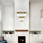 Post - modern Simple Light Luxury 3 - Tier Round Glass Tubes Chandelier - fovolighting