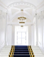 Post - modern Simple Light Luxury 3 - Tier Round Glass Tubes Chandelier - fovolighting