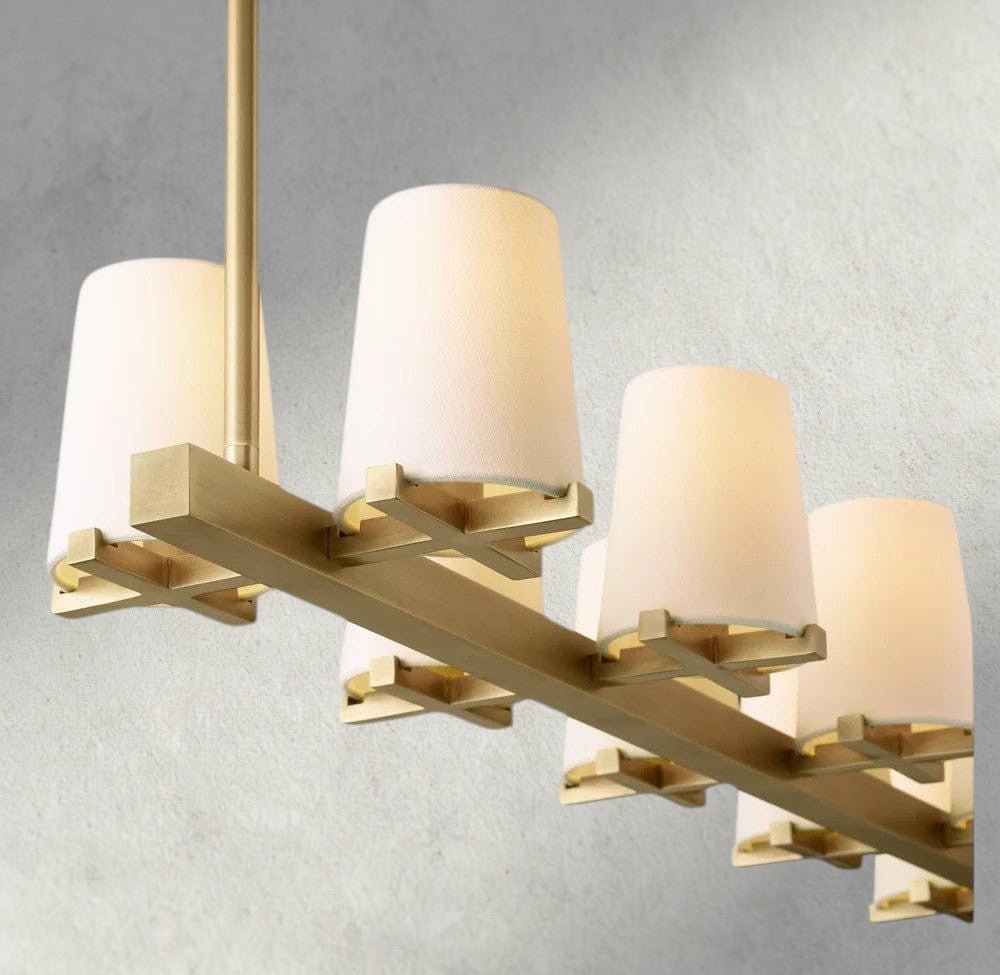 Puailace Fabric Shade Linear Chandelier - fovolighting
