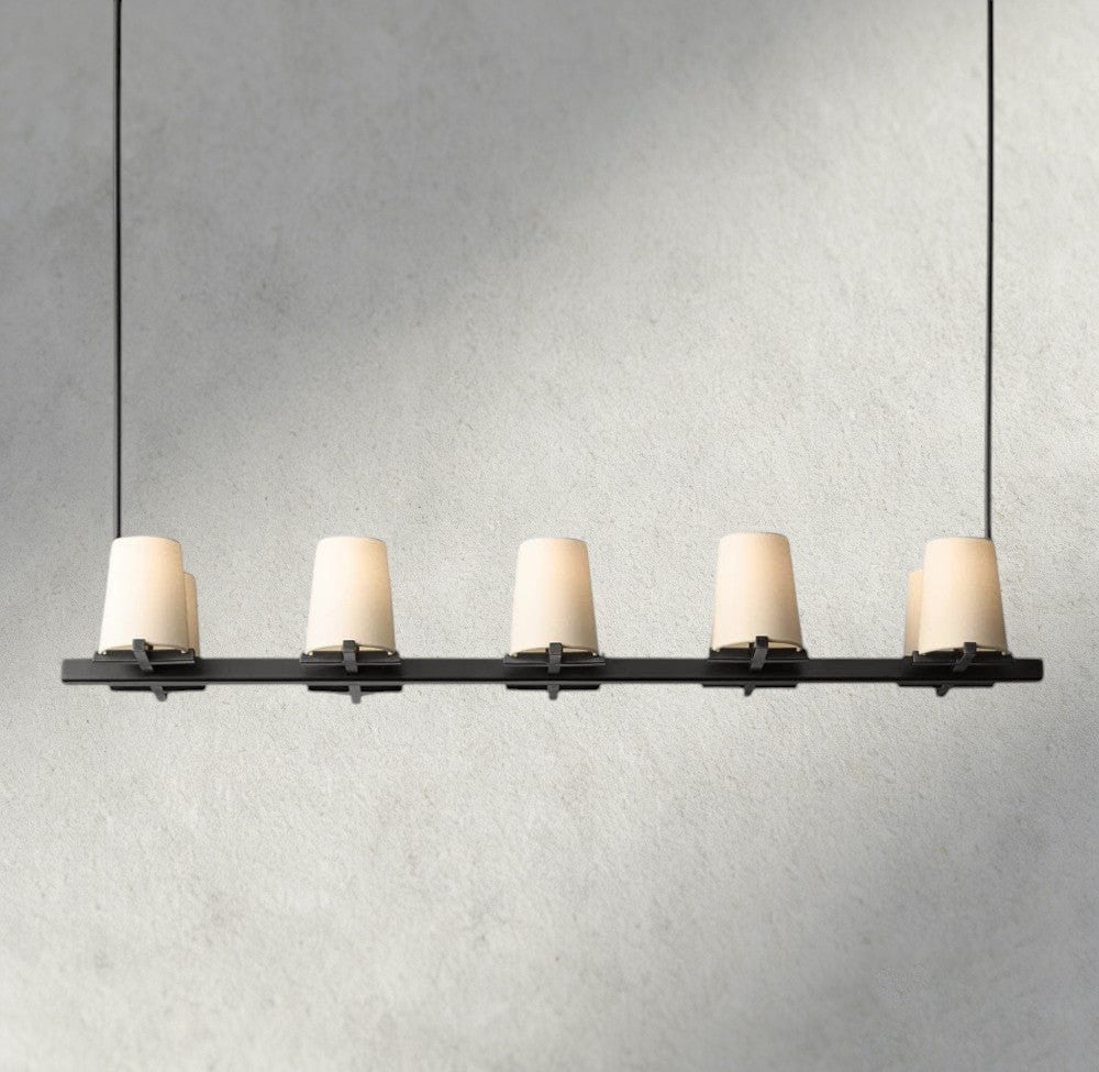 Puailace Fabric Shade Linear Chandelier - fovolighting