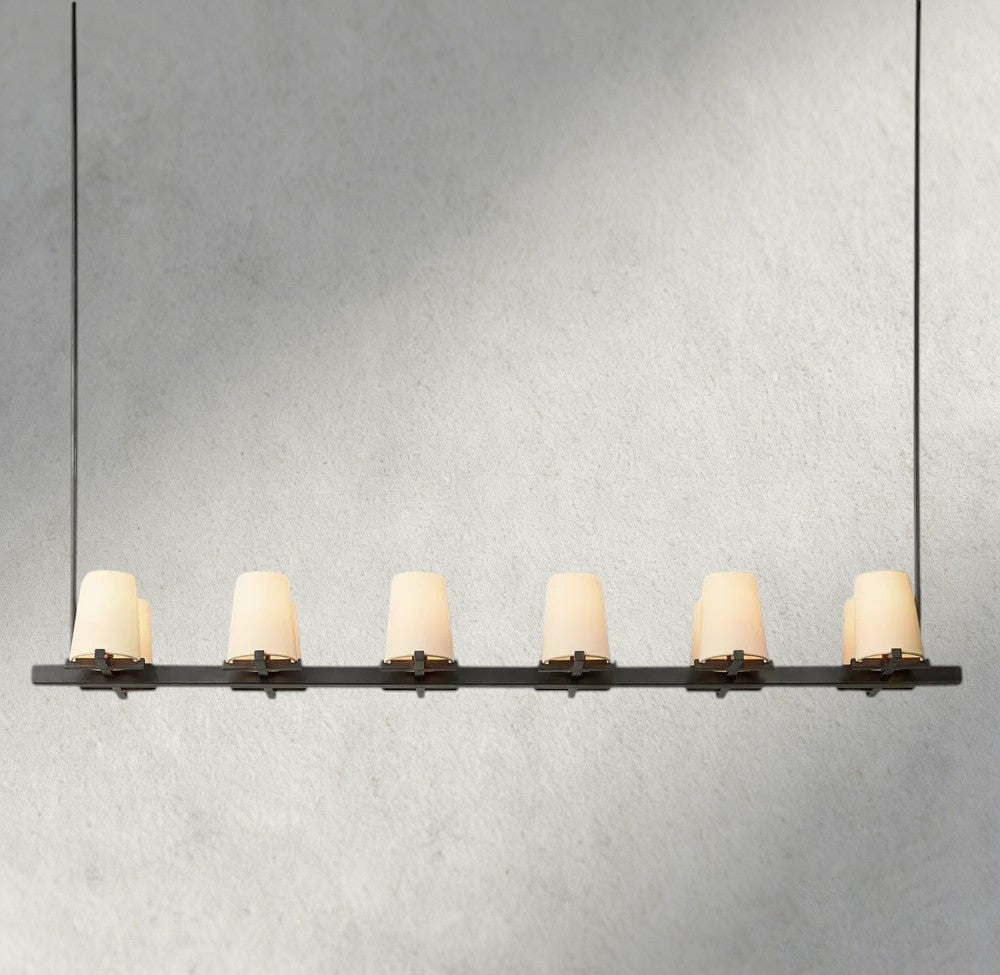 Puailace Fabric Shade Linear Chandelier - fovolighting
