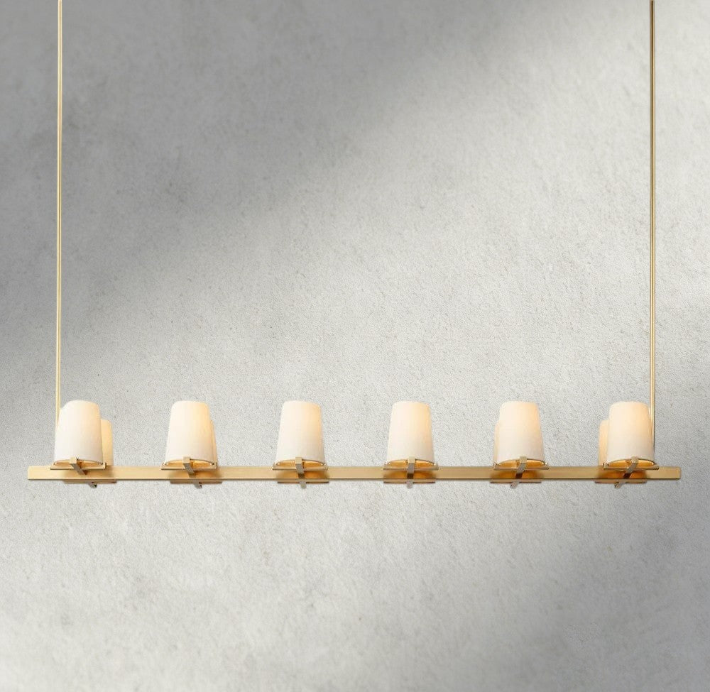Puailace Fabric Shade Linear Chandelier - fovolighting