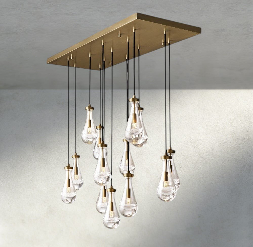 Raindrop Rectangular Chandelier 54", 72" - fovolighting