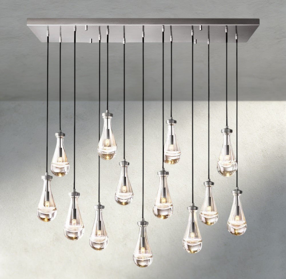 Raindrop Rectangular Chandelier 54", 72" - fovolighting