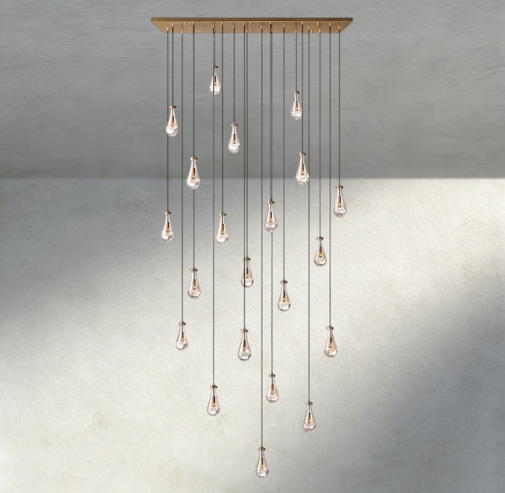 Raindrop Rectangular Chandelier 54", 72" - fovolighting