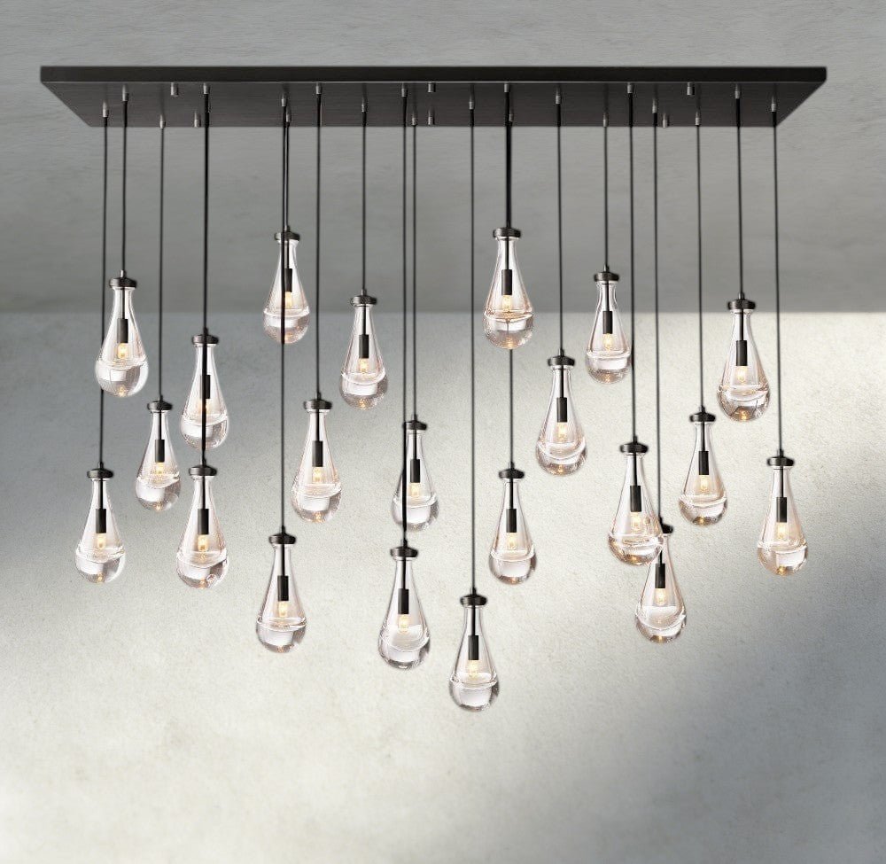 Raindrop Rectangular Chandelier 54", 72" - fovolighting