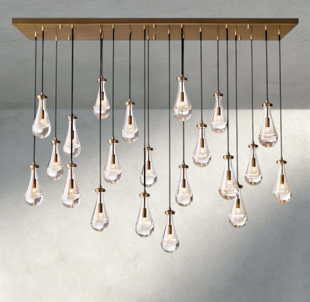 Raindrop Rectangular Chandelier 54", 72" - fovolighting