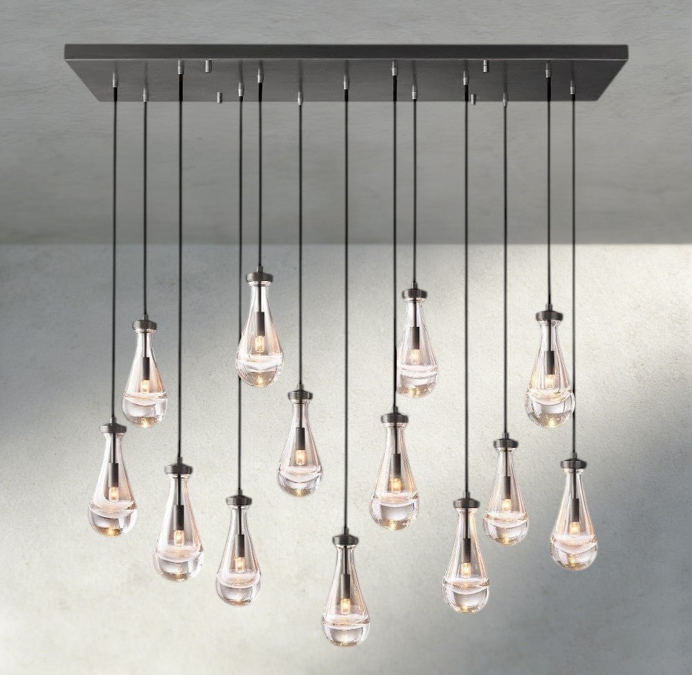 Raindrop Rectangular Chandelier 54", 72" - fovolighting