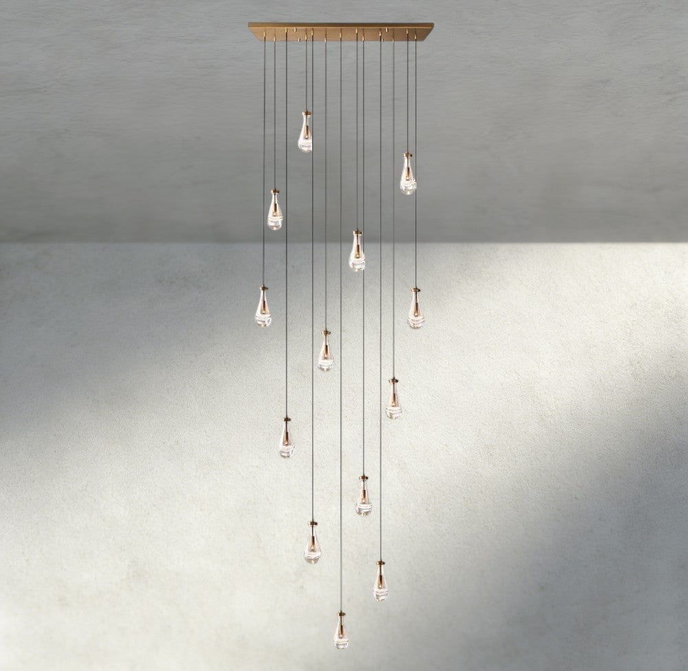 Raindrop Rectangular Chandelier 54", 72" - fovolighting