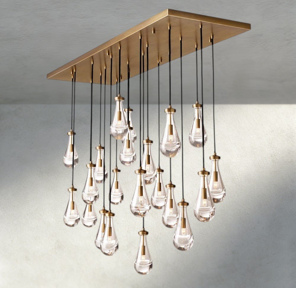 Raindrop Rectangular Chandelier 54", 72" - fovolighting