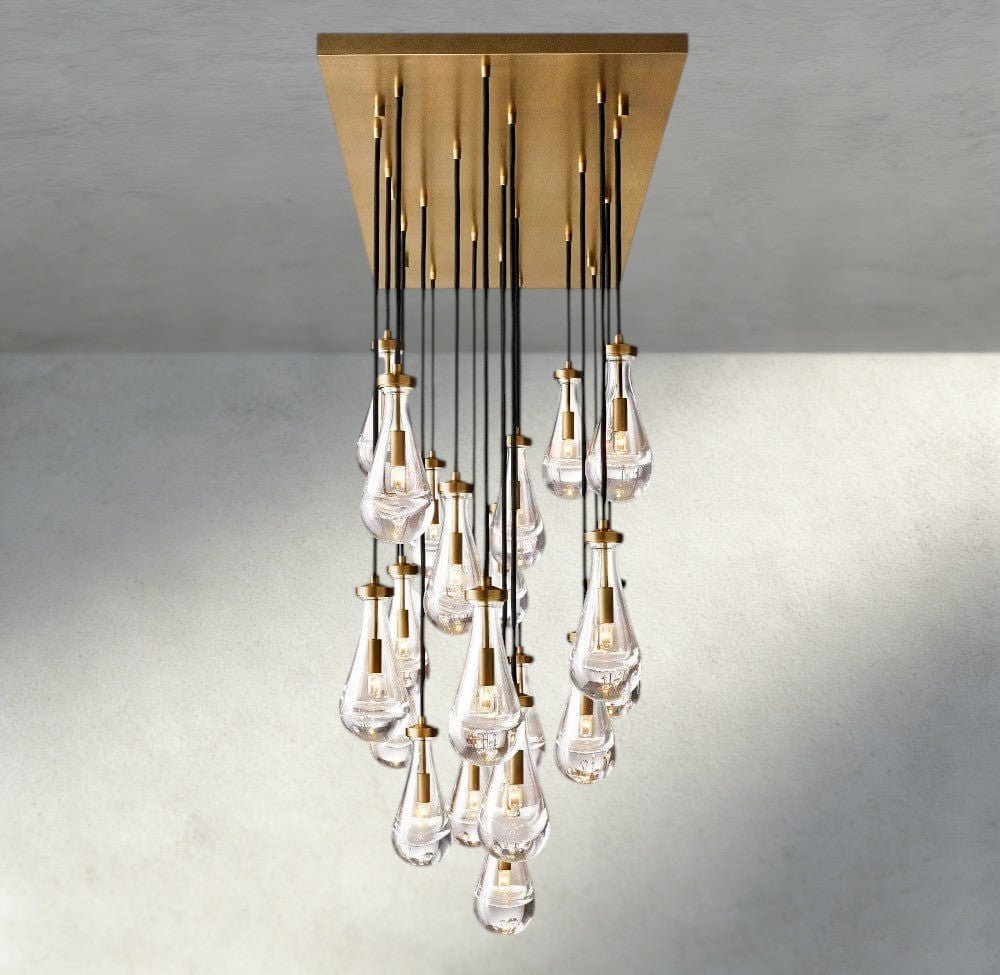 Raindrop Rectangular Chandelier 54", 72" - fovolighting
