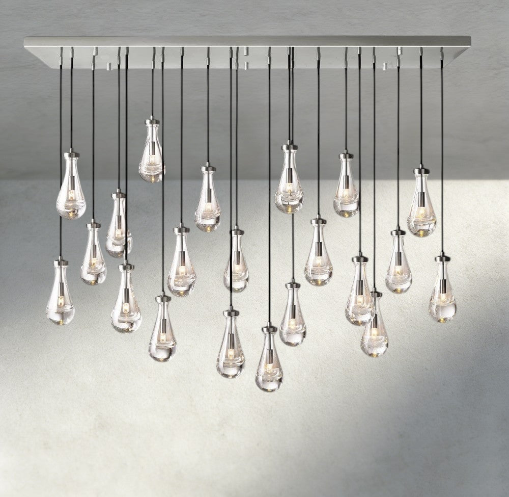 Raindrop Rectangular Chandelier 54", 72" - fovolighting