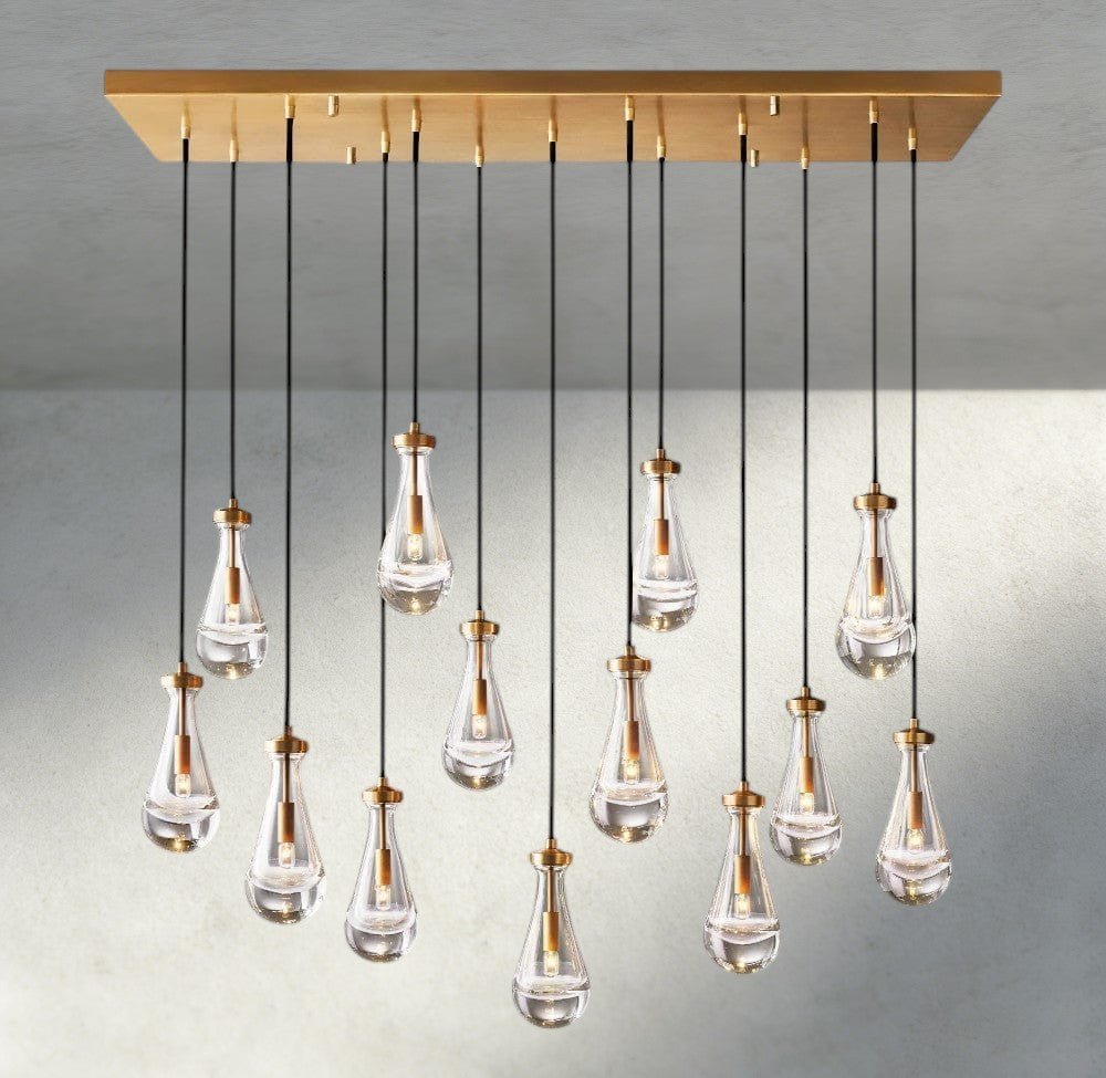 Raindrop Rectangular Chandelier 54", 72" - fovolighting