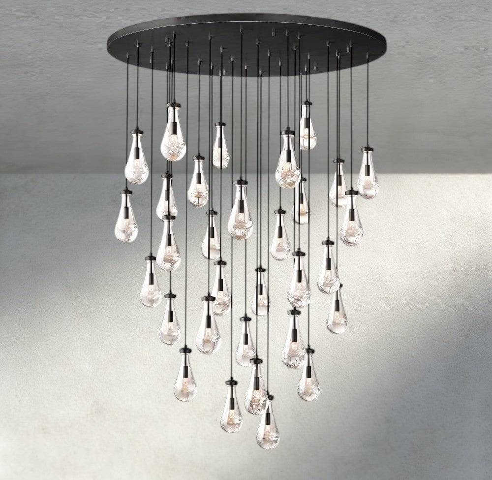 Raindrop Round Chandelier 18", 36", 47", 60" - fovolighting
