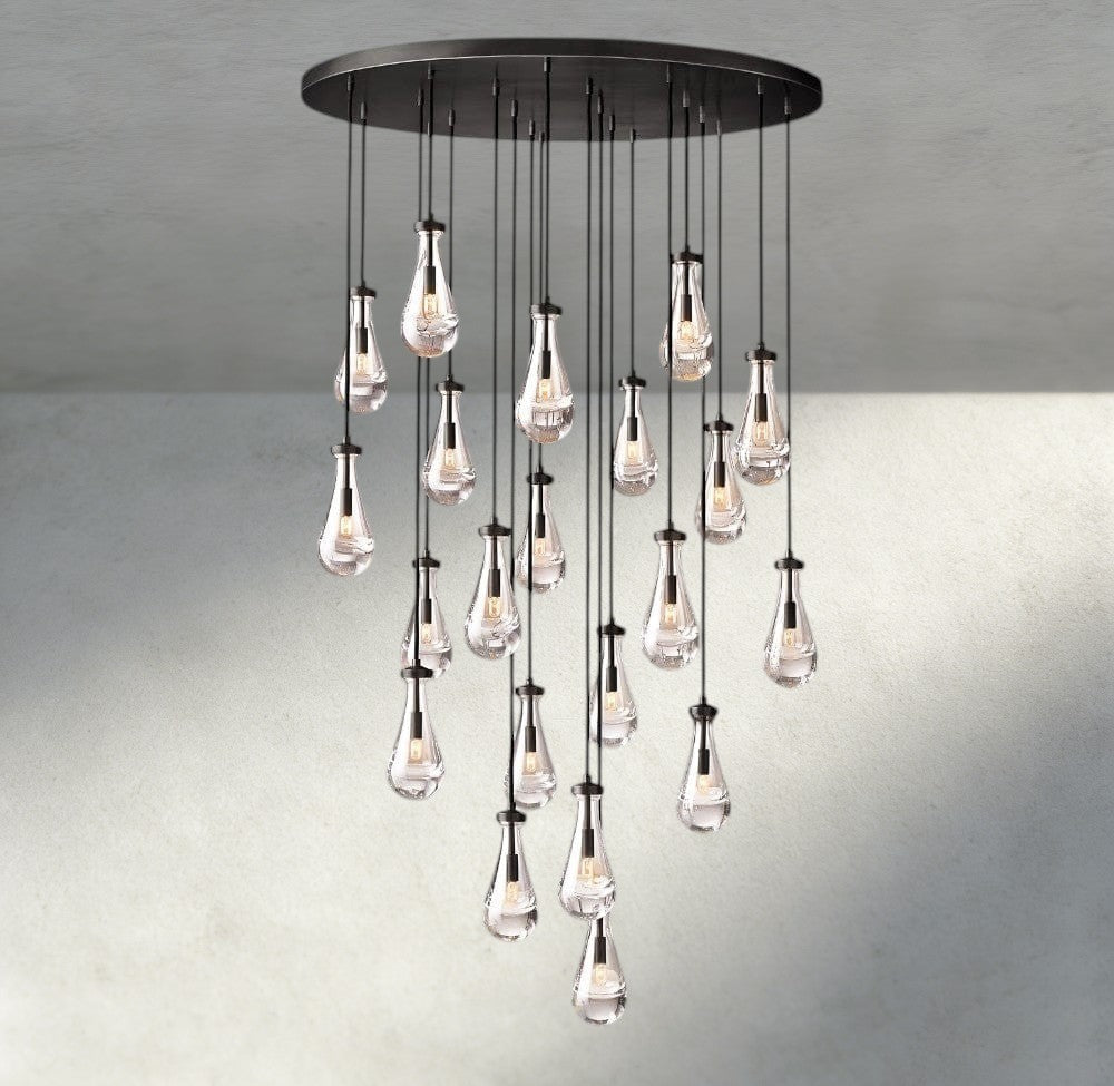 Raindrop Round Chandelier 18", 36", 47", 60" - fovolighting