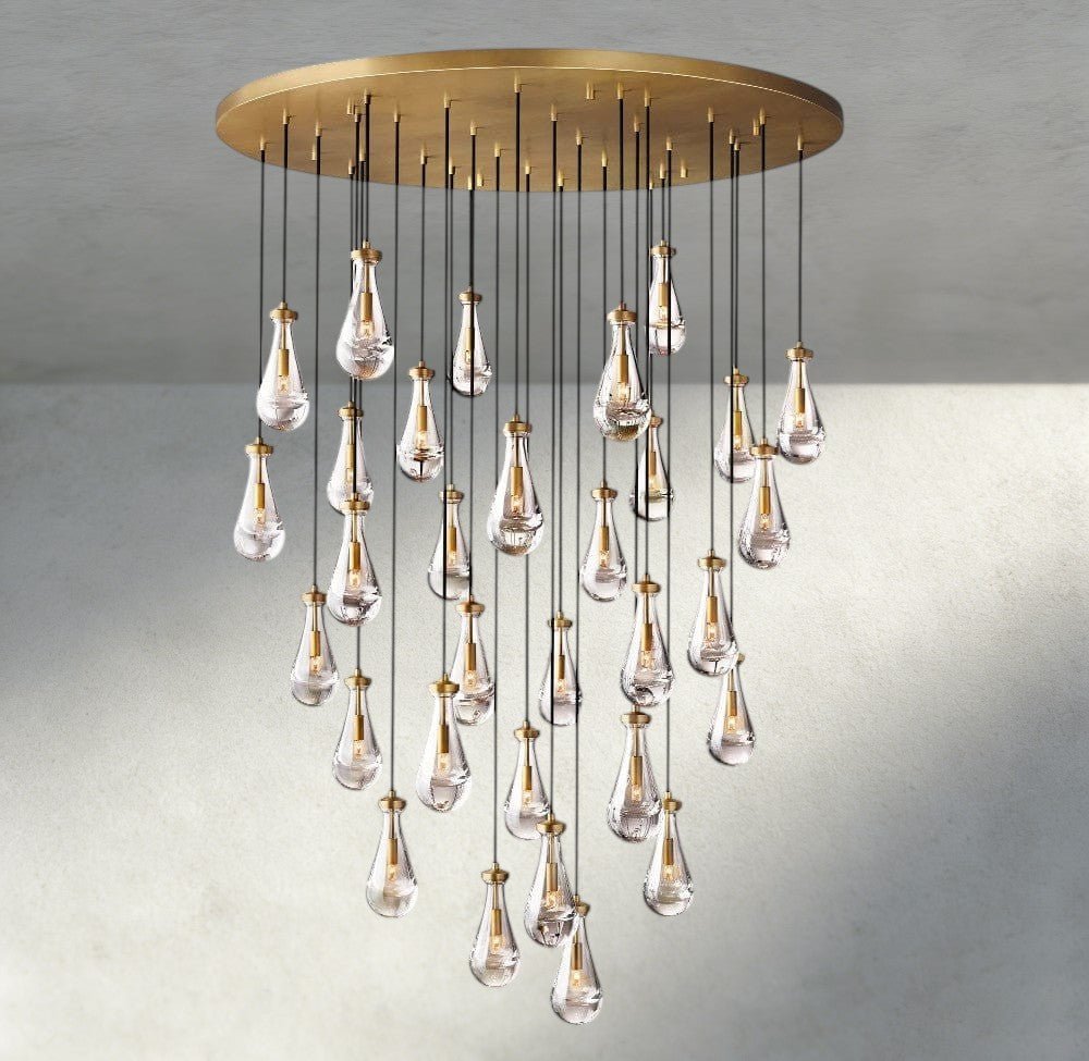 Raindrop Round Chandelier 18", 36", 47", 60" - fovolighting