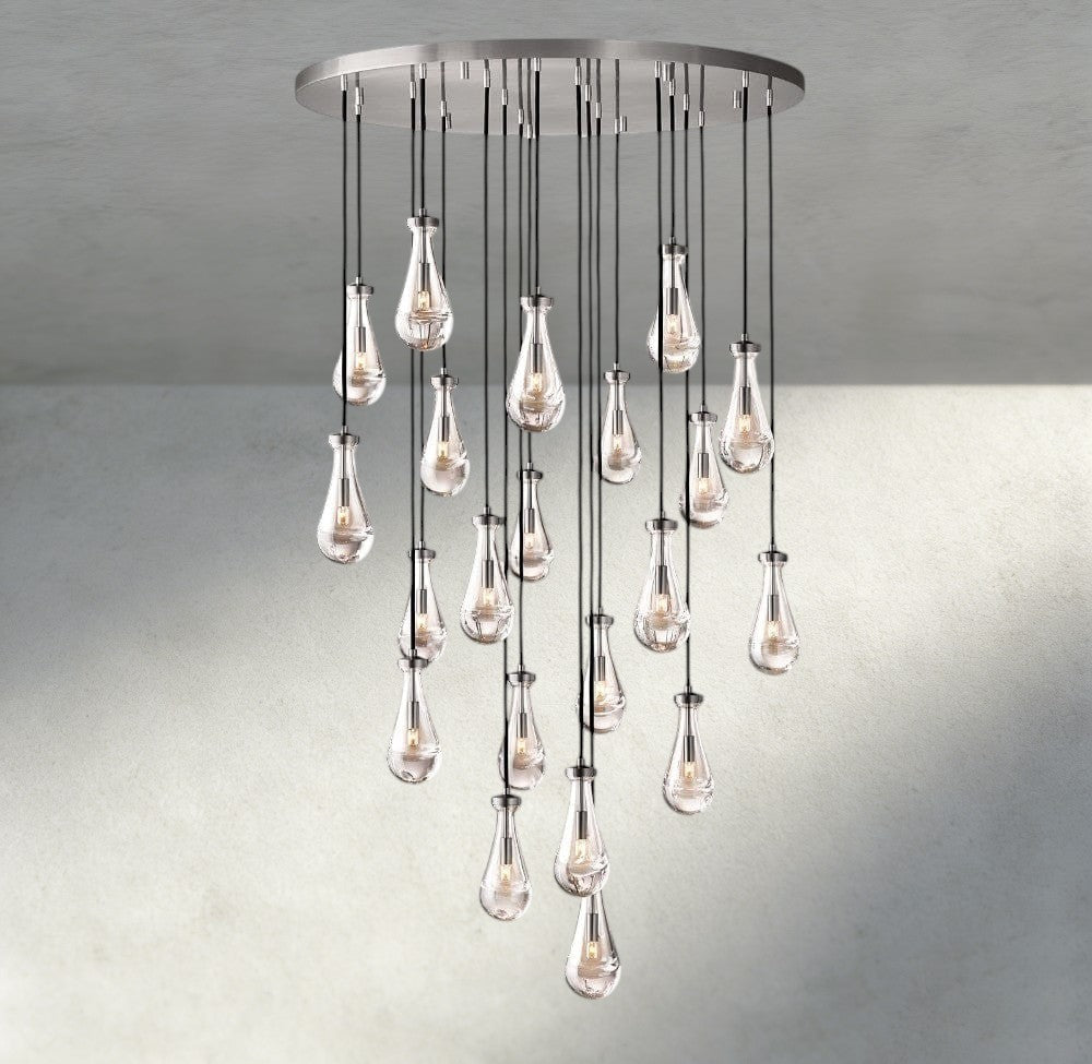 Raindrop Round Chandelier 18", 36", 47", 60" - fovolighting