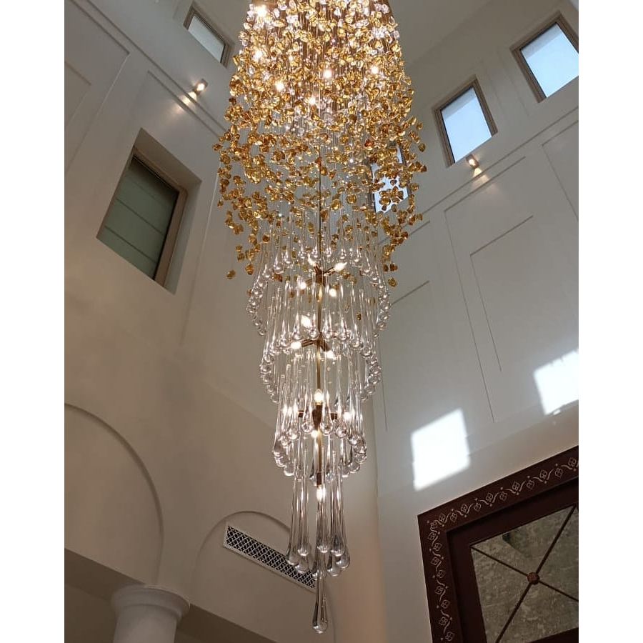 Rainfall Glass Gem Stone Chandelier - fovolighting