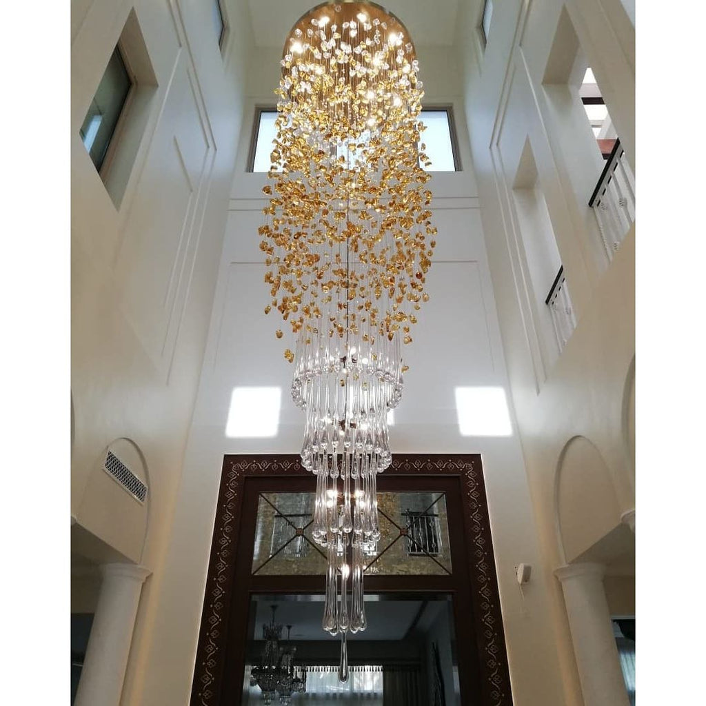 Rainfall Glass Gem Stone Chandelier - fovolighting