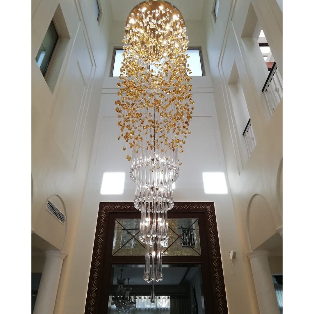 Rainfall Glass Gem Stone Chandelier - fovolighting