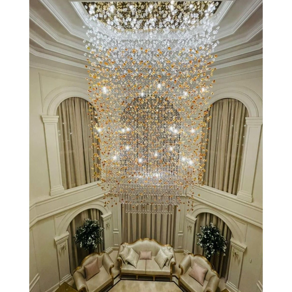 Rainfall Glass Gem Stone Chandelier - fovolighting