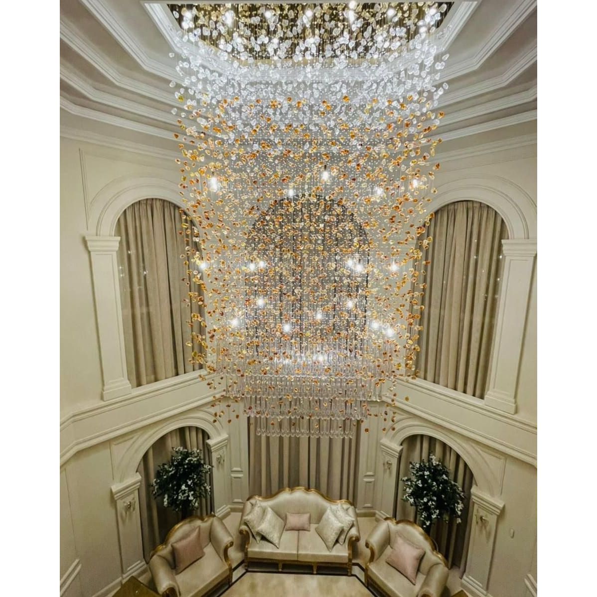 Rainfall Glass Gem Stone Chandelier - fovolighting