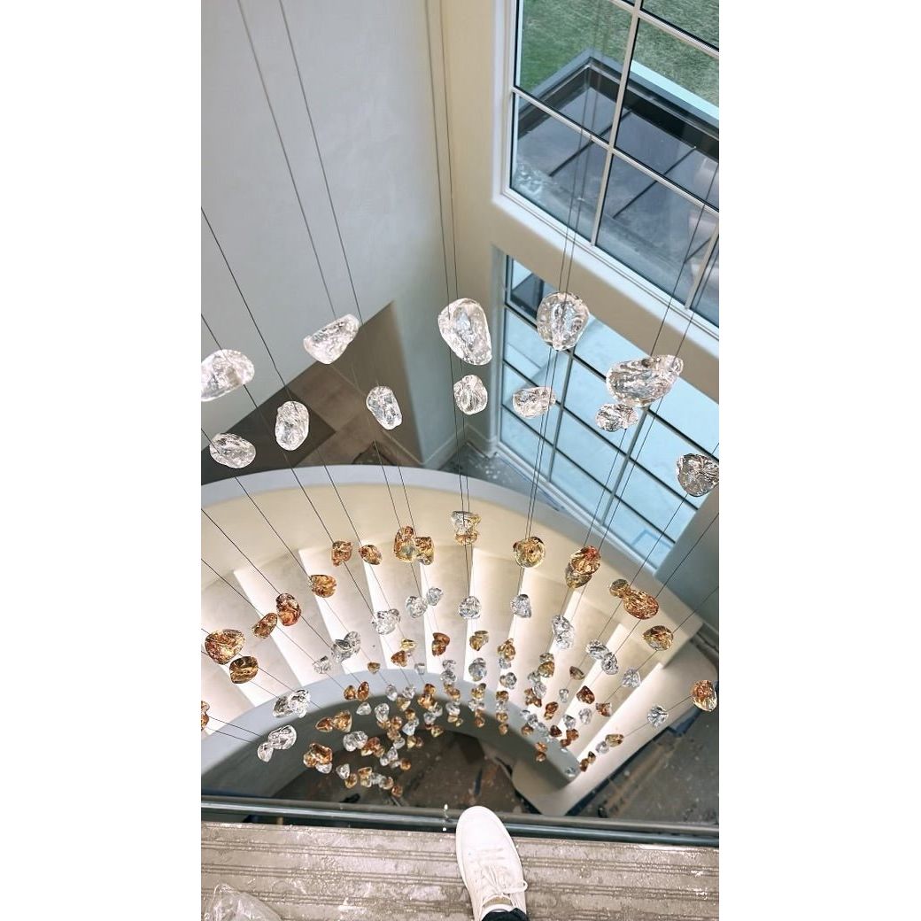 Rainfall Glass Gem Stone Chandelier - fovolighting