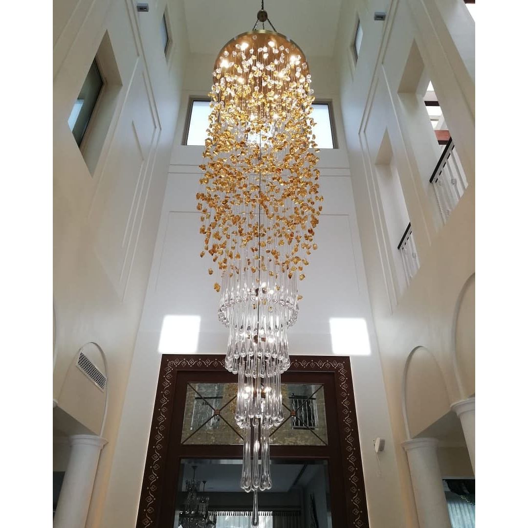 Rainfall Glass Gem Stone Chandelier - fovolighting