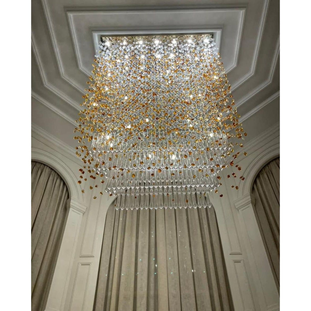 Rainfall Glass Gem Stone Chandelier - fovolighting