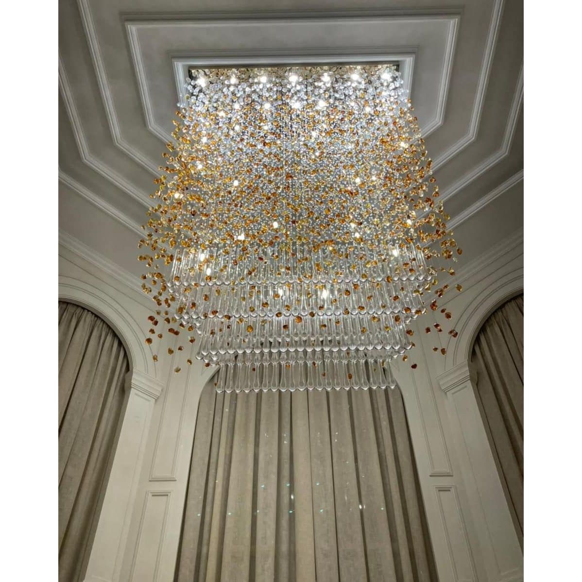 Rainfall Glass Gem Stone Chandelier - fovolighting