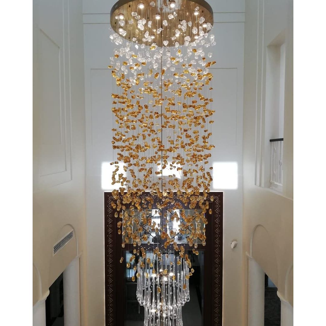 Rainfall Glass Gem Stone Chandelier - fovolighting