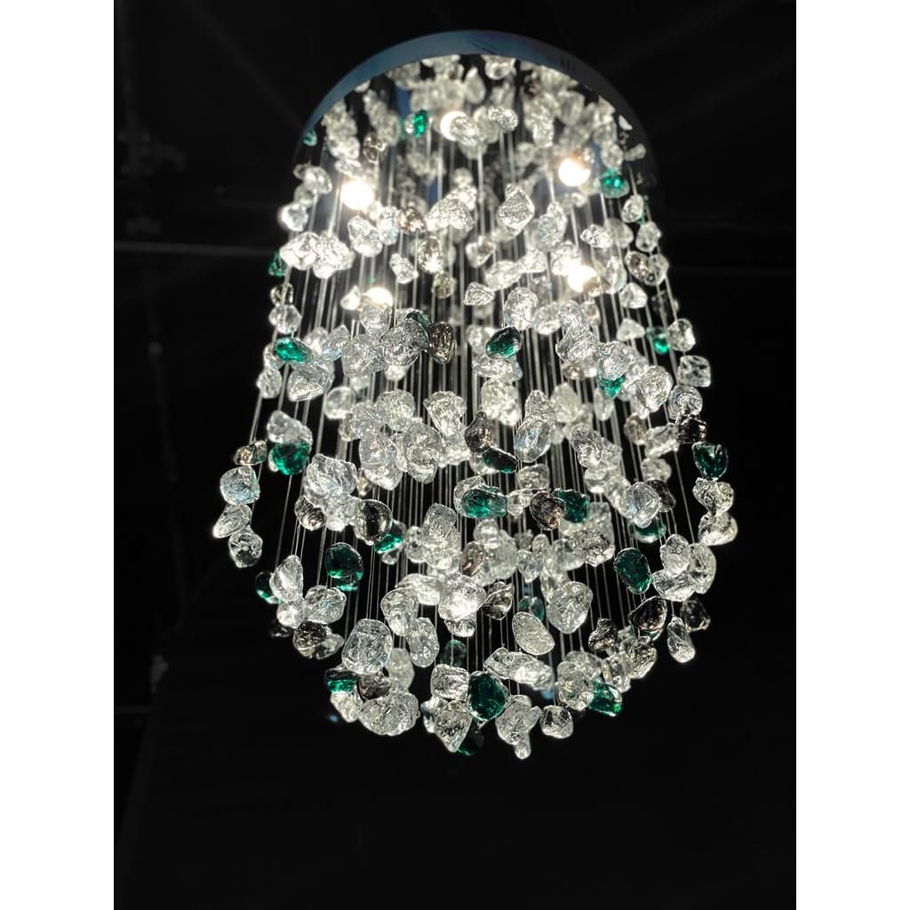 Rainfall Glass Gem Stone Chandelier - fovolighting