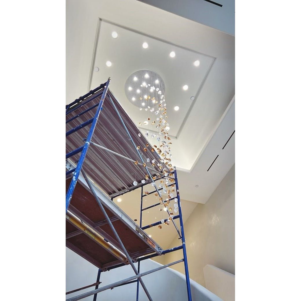 Rainfall Glass Gem Stone Chandelier - fovolighting