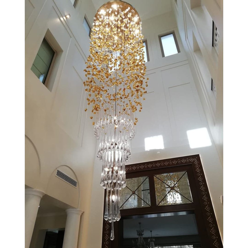 Rainfall Glass Gem Stone Chandelier - fovolighting
