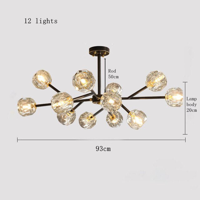 Rama Black Branch Chandelier - fovolighting
