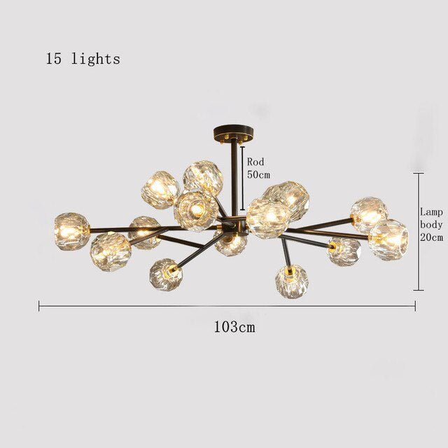 Rama Black Branch Chandelier - fovolighting