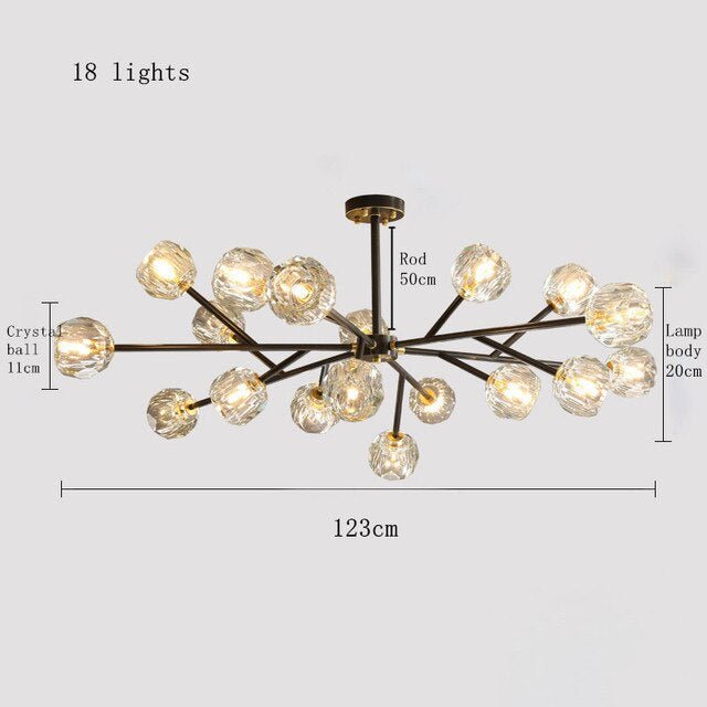 Rama Black Branch Chandelier - fovolighting