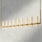 Ravay Linear Milk Glass Chandelier 59", 71" - fovolighting