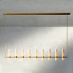 Ravay Linear Milk Glass Chandelier 59", 71" - fovolighting