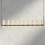 Ravay Linear Milk Glass Chandelier 59", 71" - fovolighting