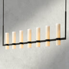 Ravay Linear Milk Glass Chandelier 59", 71" - fovolighting